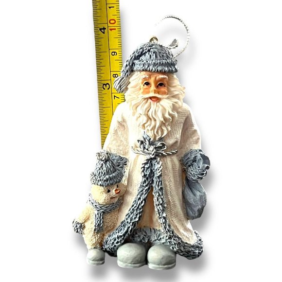 Snow Buddies Ornament Santa & Powder Walking Vintage 1998 Blue & White Snowman - Picture 9 of 10